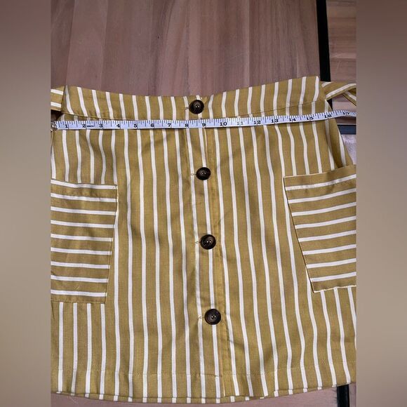 Altar'd State Yellow Striped Mini Skirt - Picture 3 of 7